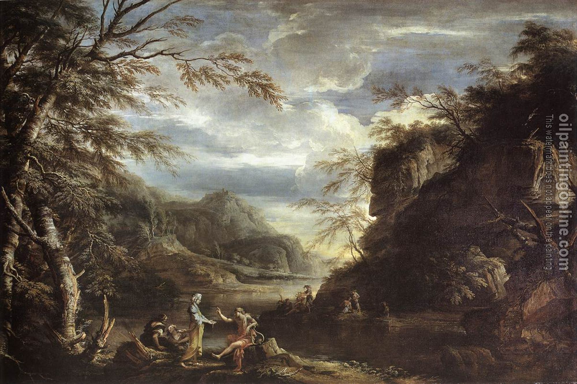 Rosa, Salvator - River Landscape with Apollo and the Cumean Sibyl